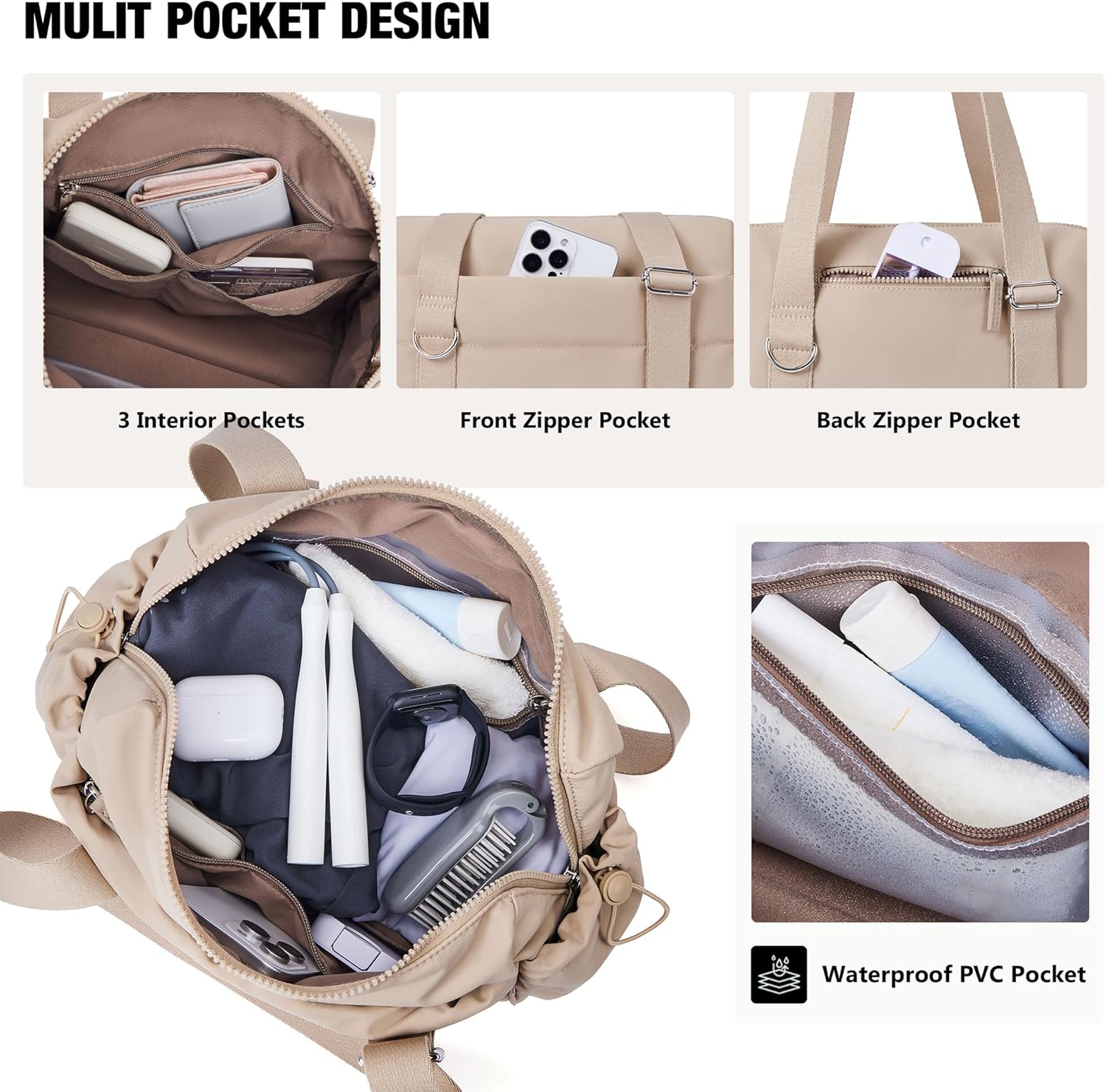 ROULENS Small Gym Bag for Women 2 Set Mini Gym Duffle Bag with Wet Compartment and Coin Wallet, Gym