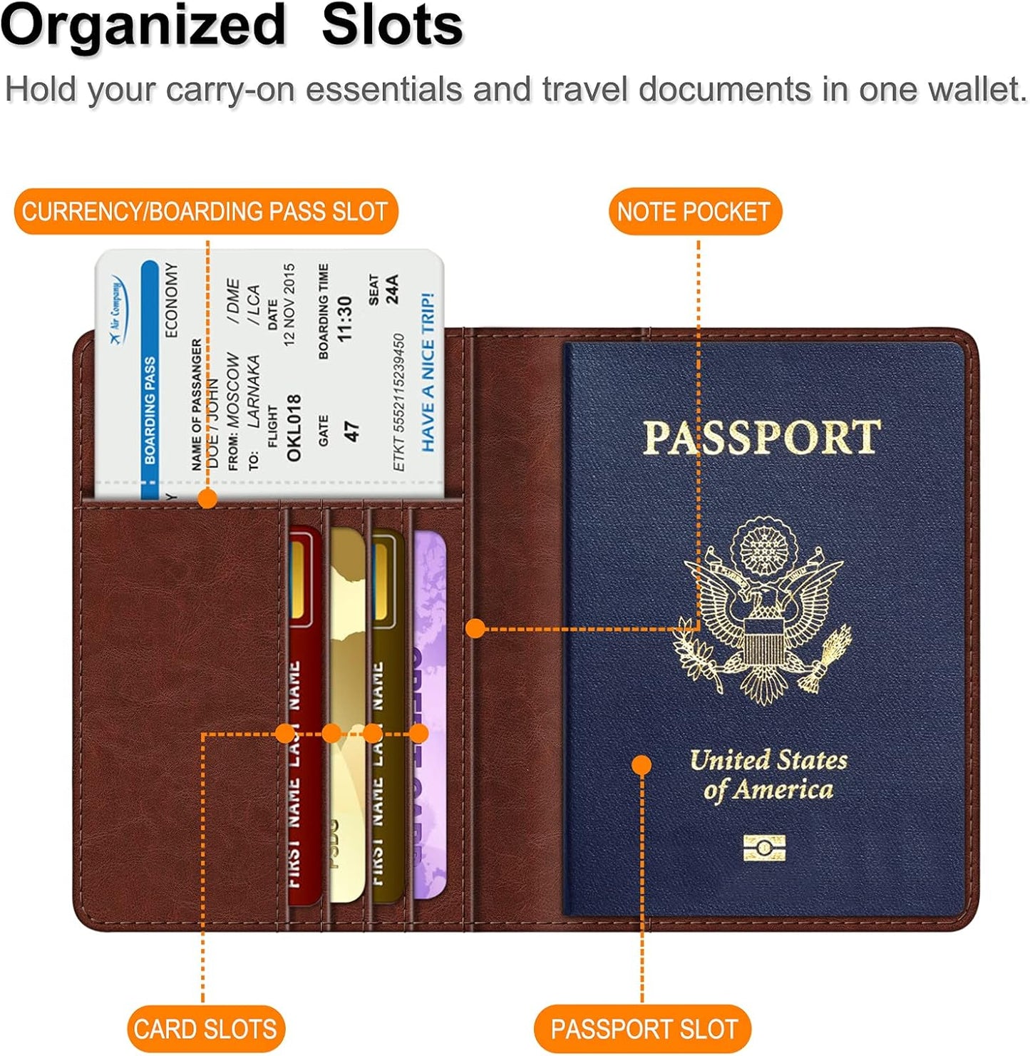 FINTIE Passport Holder, Slim Travel Wallet RFID Blocking Card Case Cover Passport Cover Protector Essentials with Credit Card Slots for Women/Men