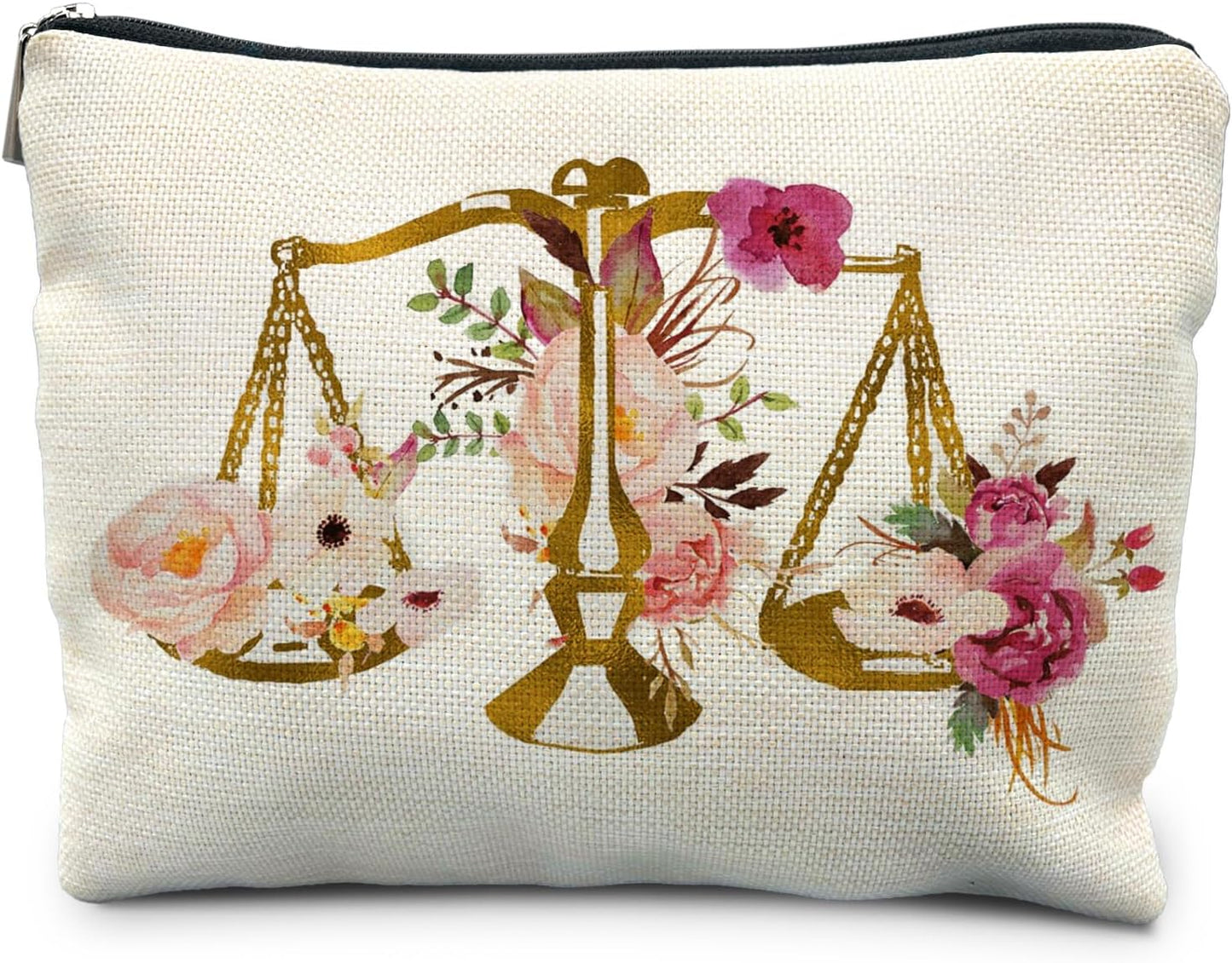 Lawyer Gifts for Women, Lawyer Floarl Scale Makeup Bag, Law Graduation Gifts, Future Lawyer Gifts, Gifts for Lawyers,Women in Law Cosmetic Bags Makeup Pouch