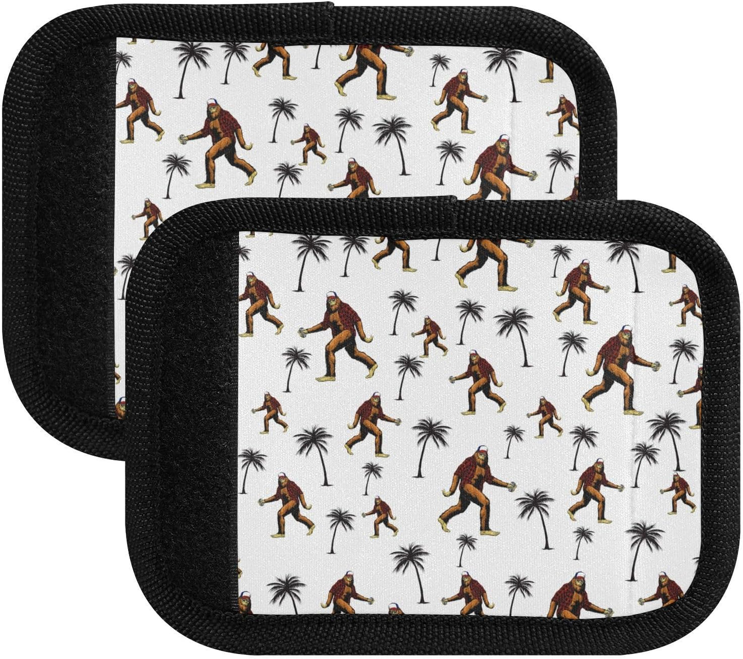 Sasquatch Palm Tree 2 Pack Luggage Handle Wrap for Suitcase Luggage Identifier Travel Tags Handle Protection Sleeve Cover