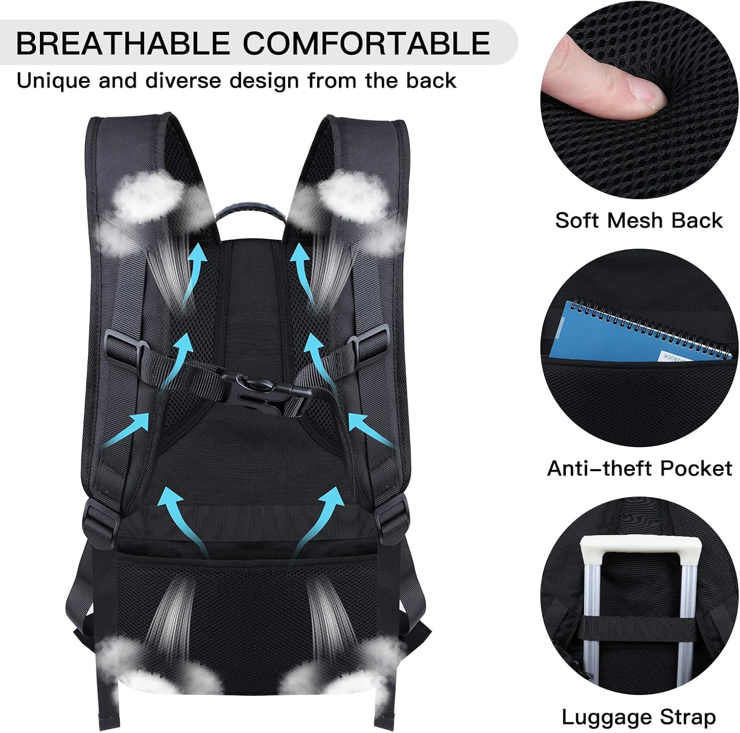 ANTERK Extra Large Travel Laptop Backpack 17.3 In Carry on Backpack for Men