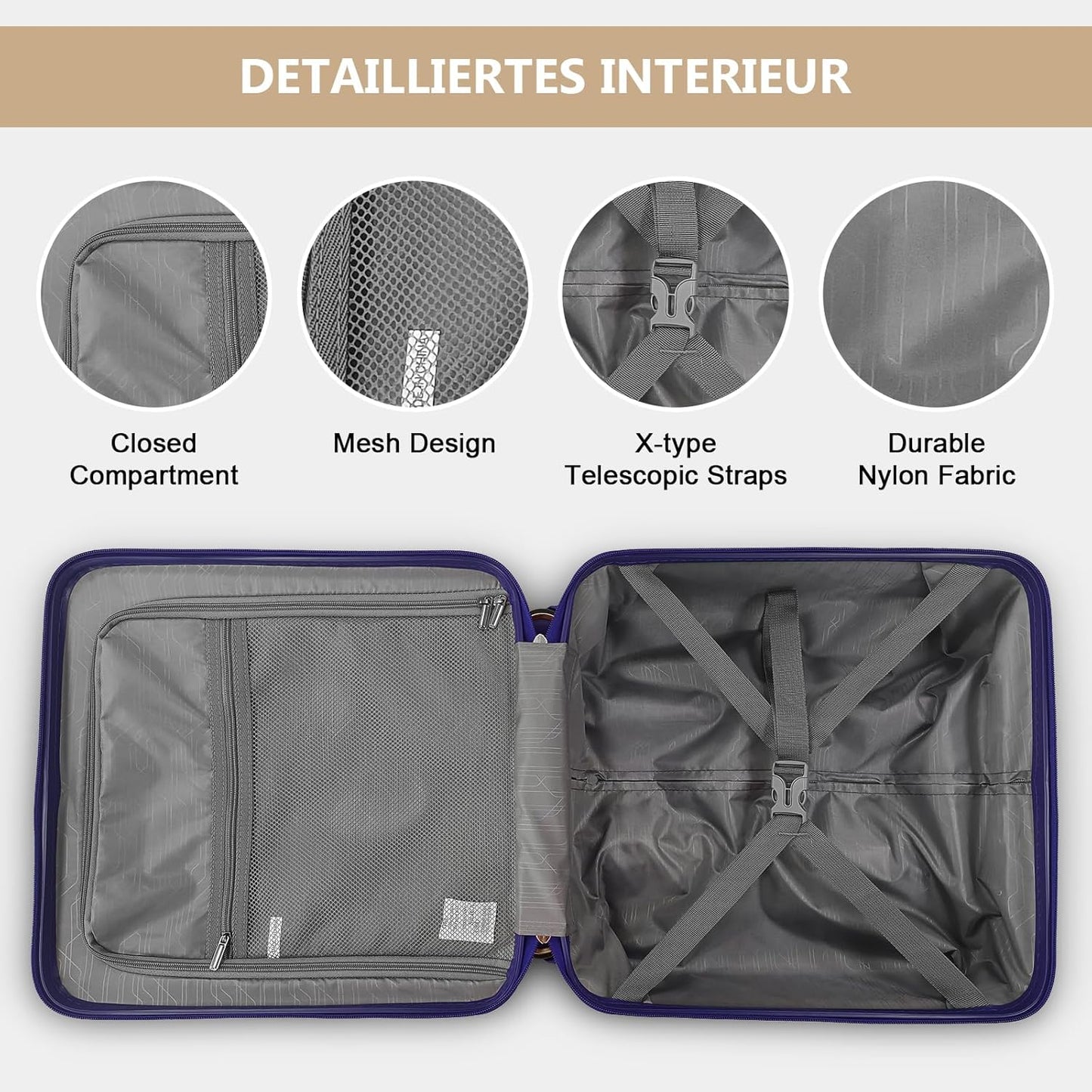 Joyway Carry on Luggage Airline Approved with TSA Lock, Hard Shell 18 Inch Travel Carry-on Suitcase with Spinner Wheels