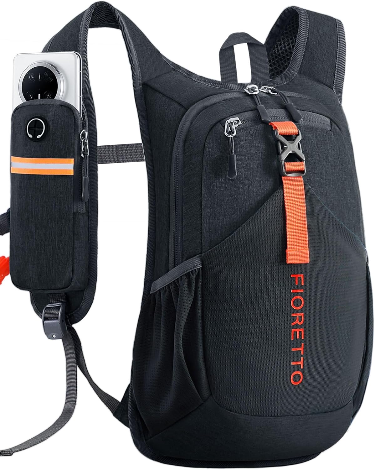FIORETTO 10L Hiking Backpack for Women Men Mini Packable Backpack Lightweight Small Daypack for Camping Travel Outdoor, Black