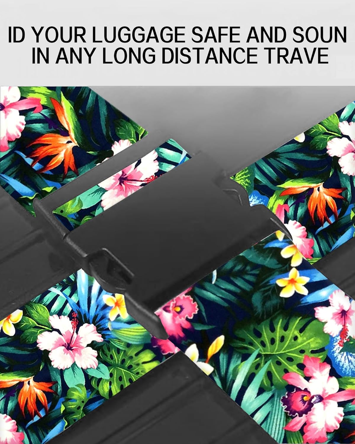 Luggage Straps for Suitcases, Adjustable Travel Belt, Durable Wide Luggage Strap, Cute Suitcase Strap Identifiers with Buckle, Bag Straps for Luggage, Colorful Leaf and Flowers