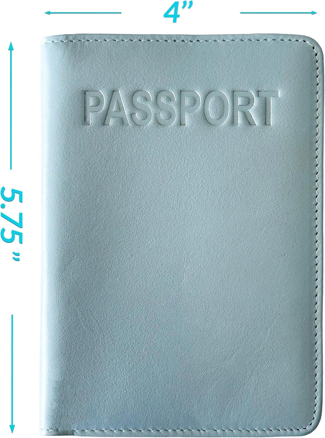 Personalized Monogrammed Chambray Leather RFID Passport Cover Holder and 2 Luggage Tags