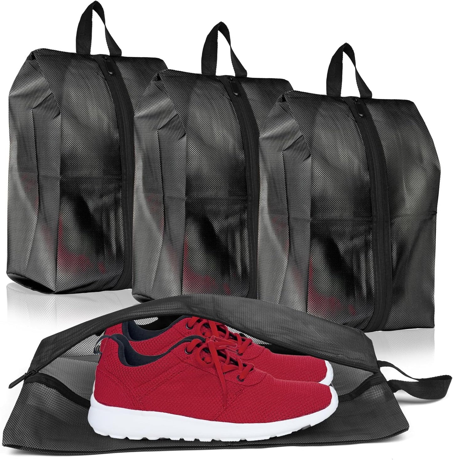 Shoe Bags for Travel, Set of 4 Pack Shoe Travel Bags for Packing, Large Waterproof Portable Travel Shoe Bag with Zipper Travel Gym Soccer Sneaker Golf Dance Essentials for Women and Men