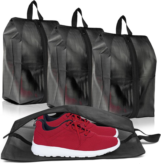 Shoe Bags for Travel, Set of 4 Pack Shoe Travel Bags for Packing, Large Waterproof Portable Travel Shoe Bag with Zipper Travel Gym Soccer Sneaker Golf Dance Essentials for Women and Men