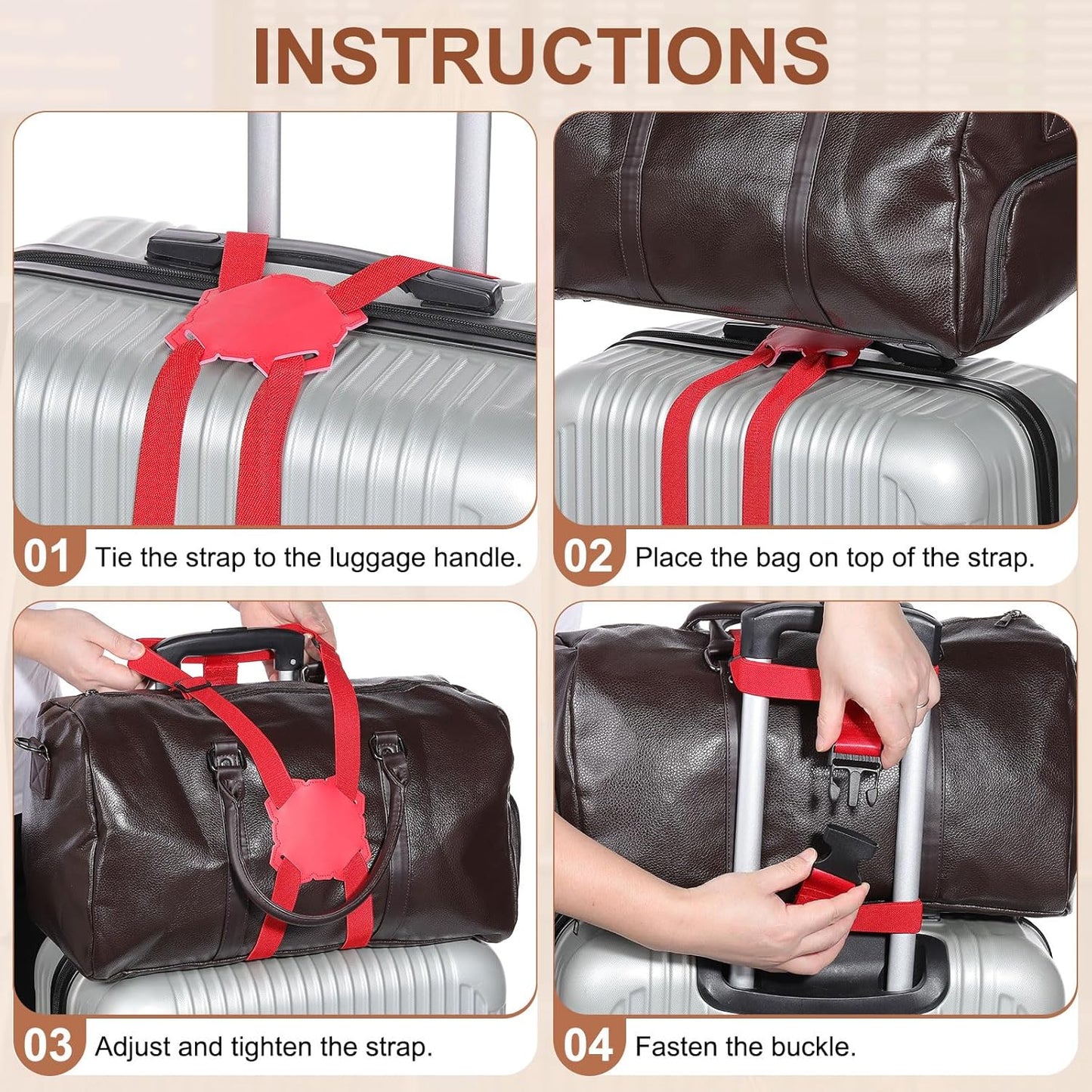 MECCANIXITY Luggage Strap Bag Bungee Elastic Suitcase Adjustable Belt for Suitcases Add A Bag Easy to Travel, Blue