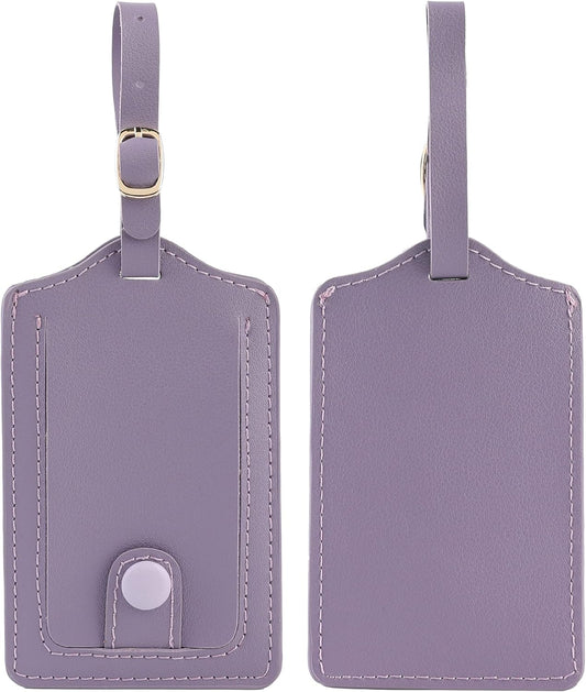 Jagucho Leather Luggage Tags for Men Women-Luggage Tags for Suitcases-Baggage Bag Tag Suitcase Labels ID Tags with Full Back Privacy Cover for Carnival Cruise Ships, Travel Tags