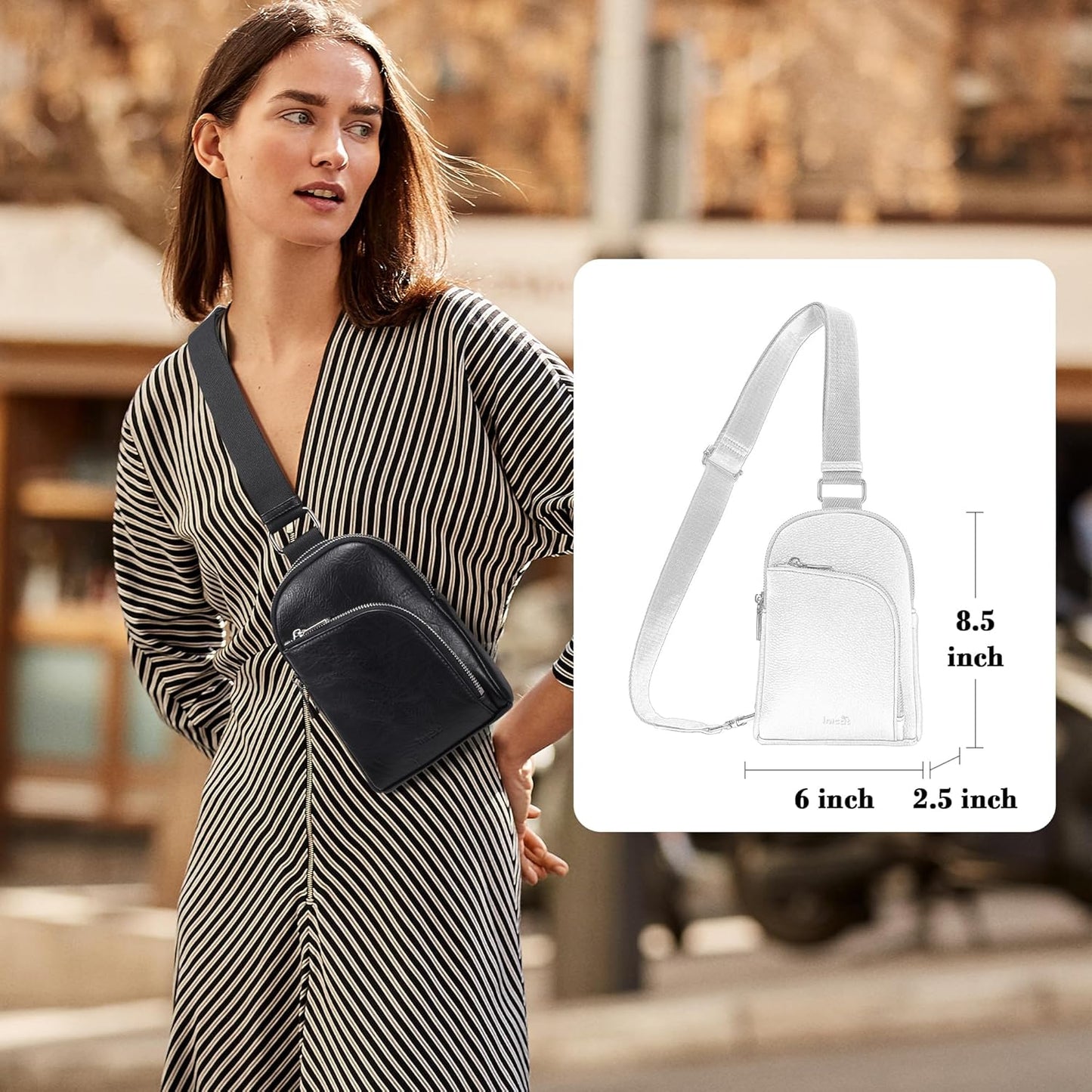 INICAT RFID Blocking Sling Bag Anti Theft Crossbody Bags for Women Travel Fanny Pack Cross Body for Woman Chest Bag