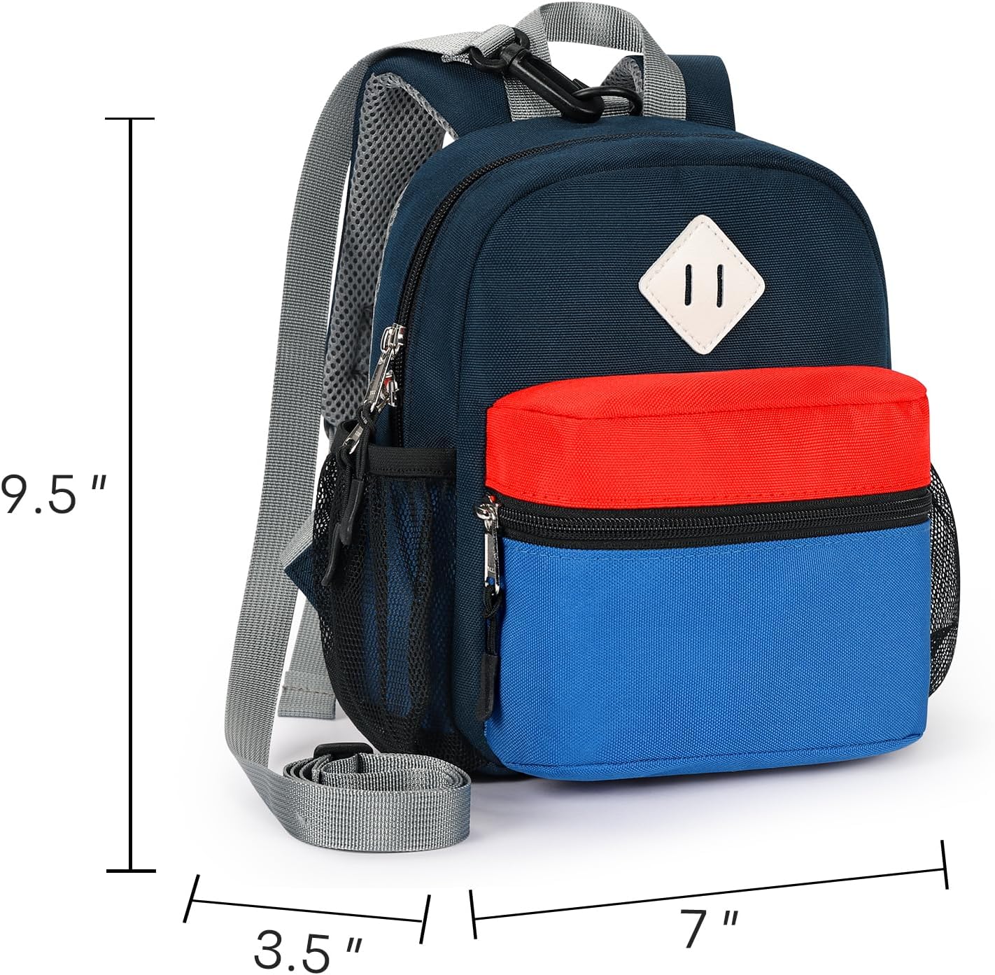 STEAMEDBUN Toddler Backpack Leash for 1-3: Backpack with Leash for Boys Girls - Anti-Lost Harness Backpack for Walking, Dark-blue&red