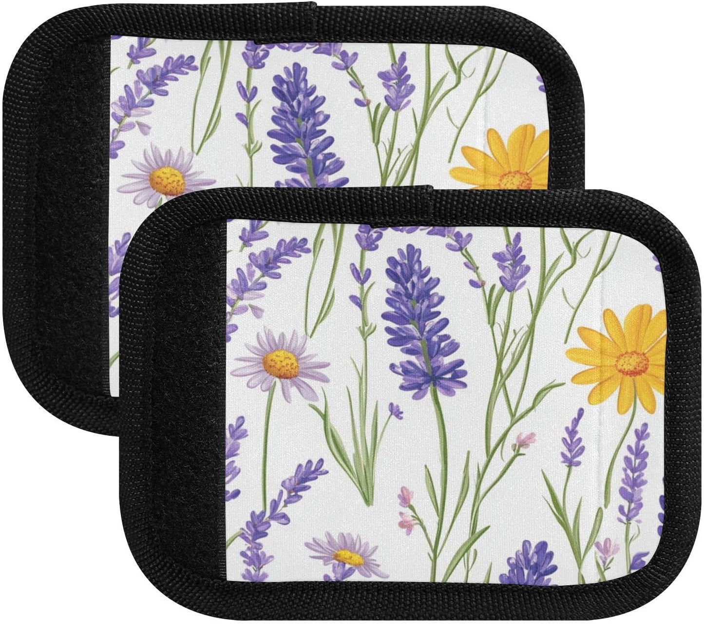 Cornflower and Lavender 2 Pack Luggage Handle Wraps Covers for Suitcase Identifiers Bag Tags Travel Accessories