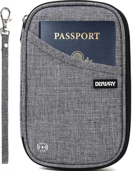 Passport Holder for Travel, Rfid Blocking Passport Wallet Travel Wallet Waterproof Case for Cards Passport Case, Travel Document Organizer Credit Cards Case Rfid Passport Holder for Travel