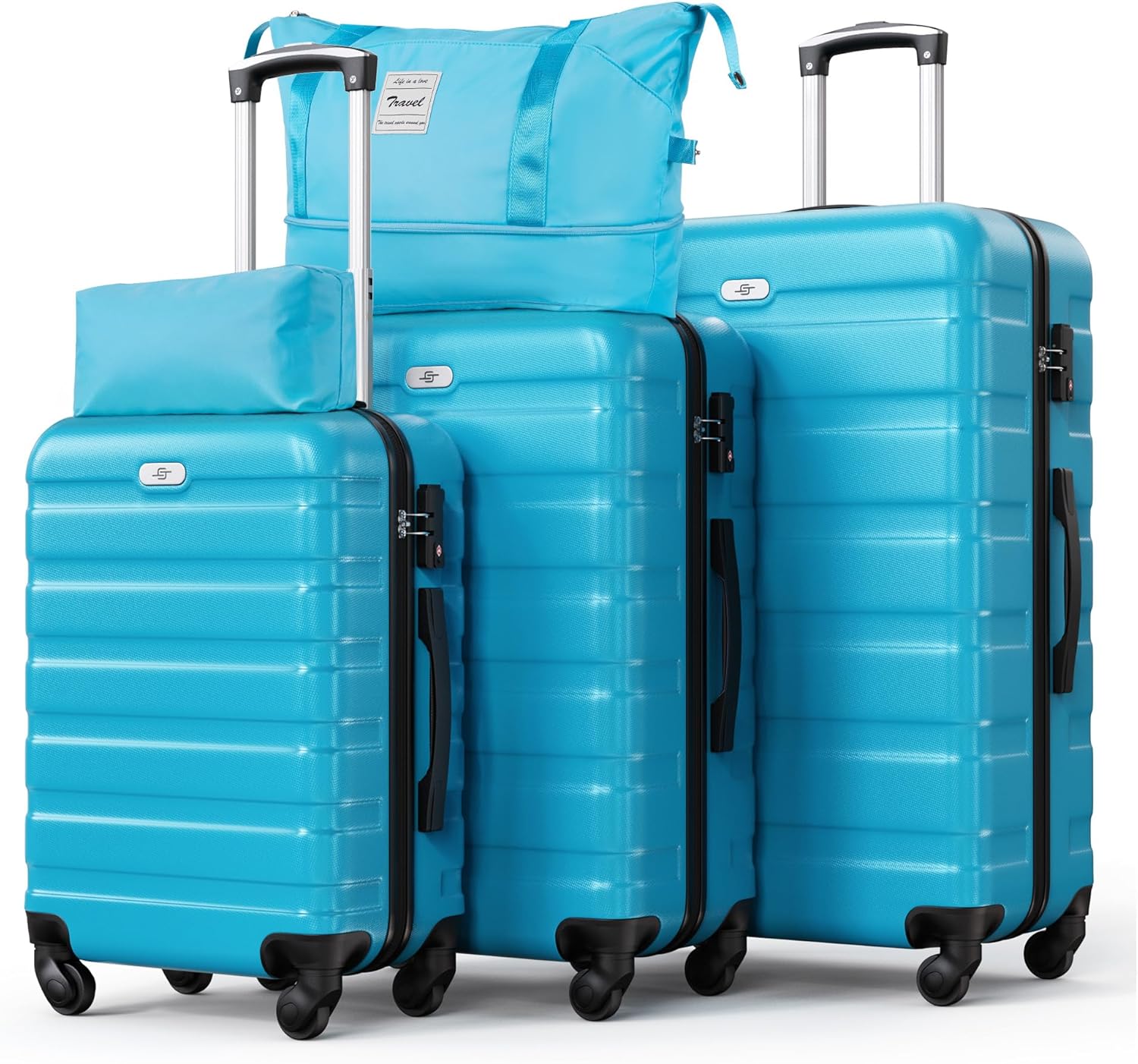 Suitour Luggage Sets 5 Piece Hardshell Suitcases with Spinner Wheels TSA Lock, Lightweight ABS