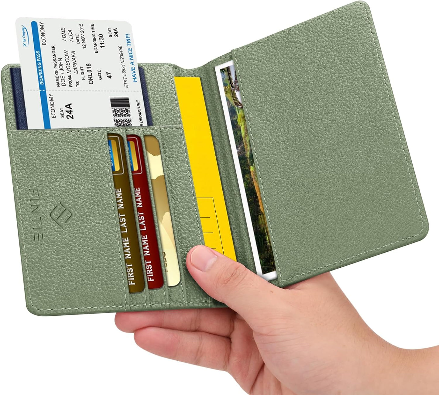 FINTIE Passport Holder, Slim Travel Wallet RFID Blocking Card Case Cover Passport Cover Protector Essentials with Credit Card Slots for Women/Men