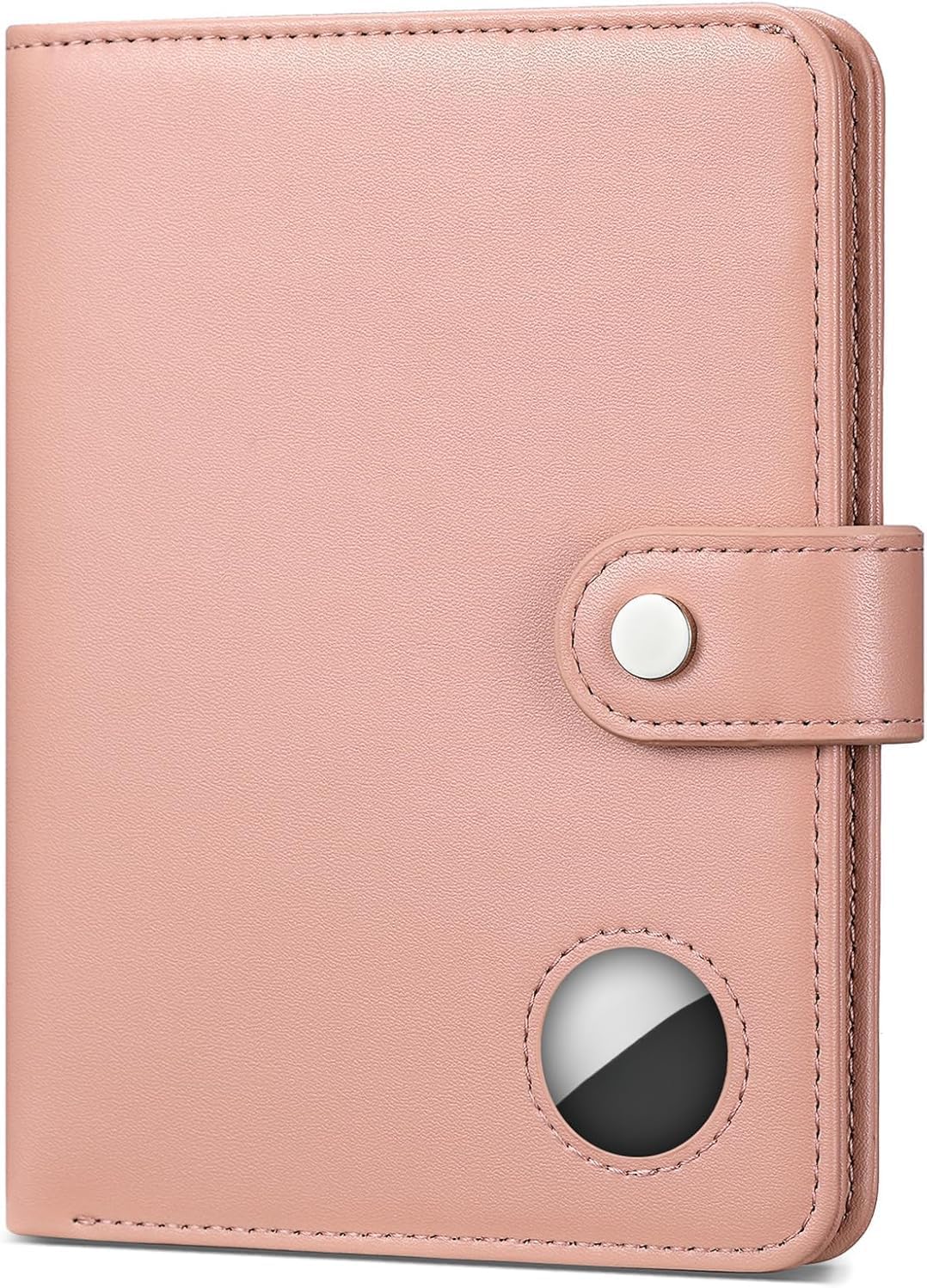 Real Leather Wallet Passport Vaccine Holder Combo Real Leather Travel (Pink)