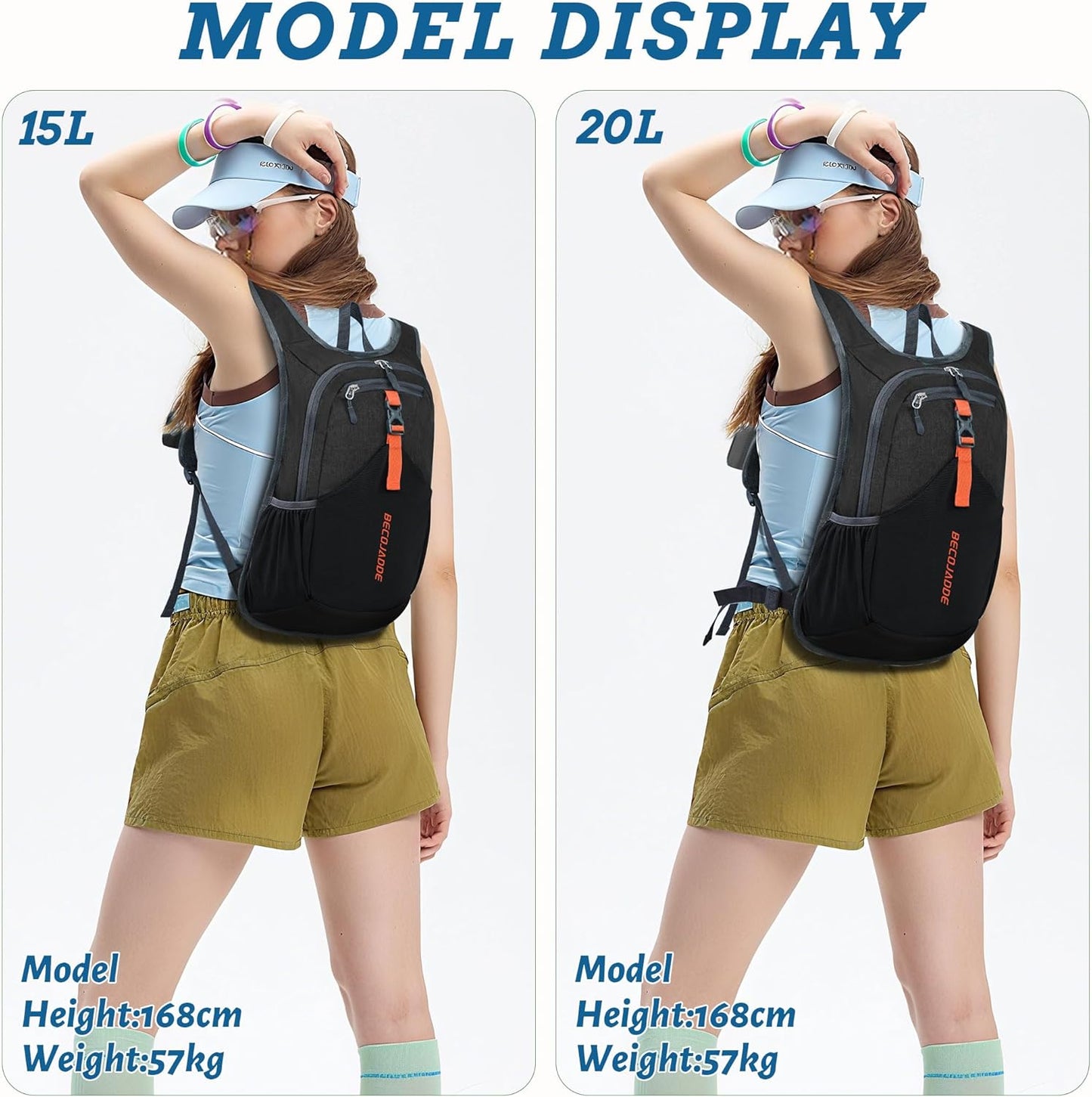 15L Small Hiking Backpack for Men Women Foldable Packable Back Pack Ultralight Hiking Daypack for