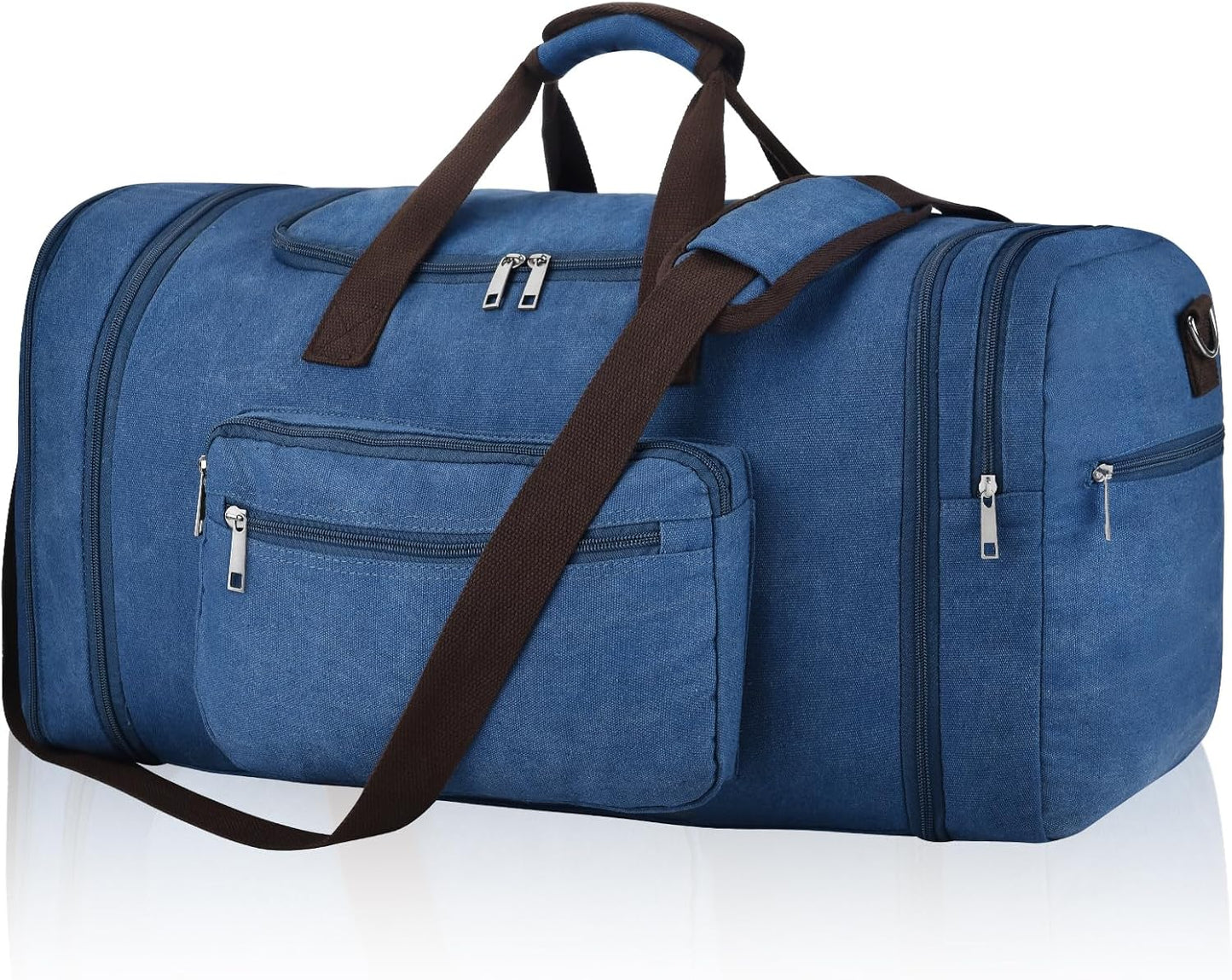 Felipe Varela 60L Duffle Bag for Men, Large Expandable Canvas Duffel Bag for Travel, Mens Carry On