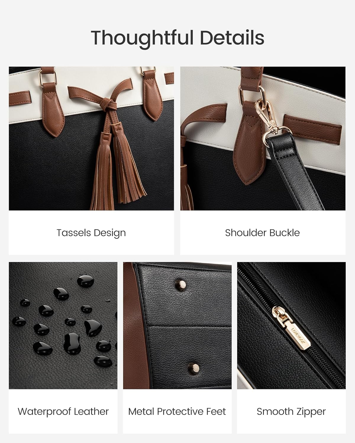 LOVEVOOK Laptop Bag for Women,Work Tote Bag with Large Cup Holder,Leather Computer Bag Teacher Bag Handbag Gifts for Women
