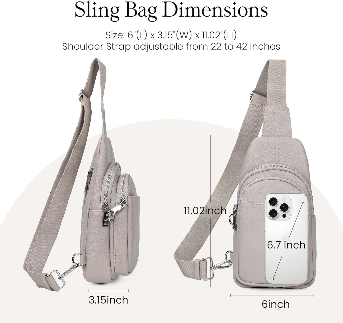 befen Genuine Leather Small Sling Bag for Women Anti-Theft Crossbody Chest Bags Fanny Packs for Travel with RFID Card Slots