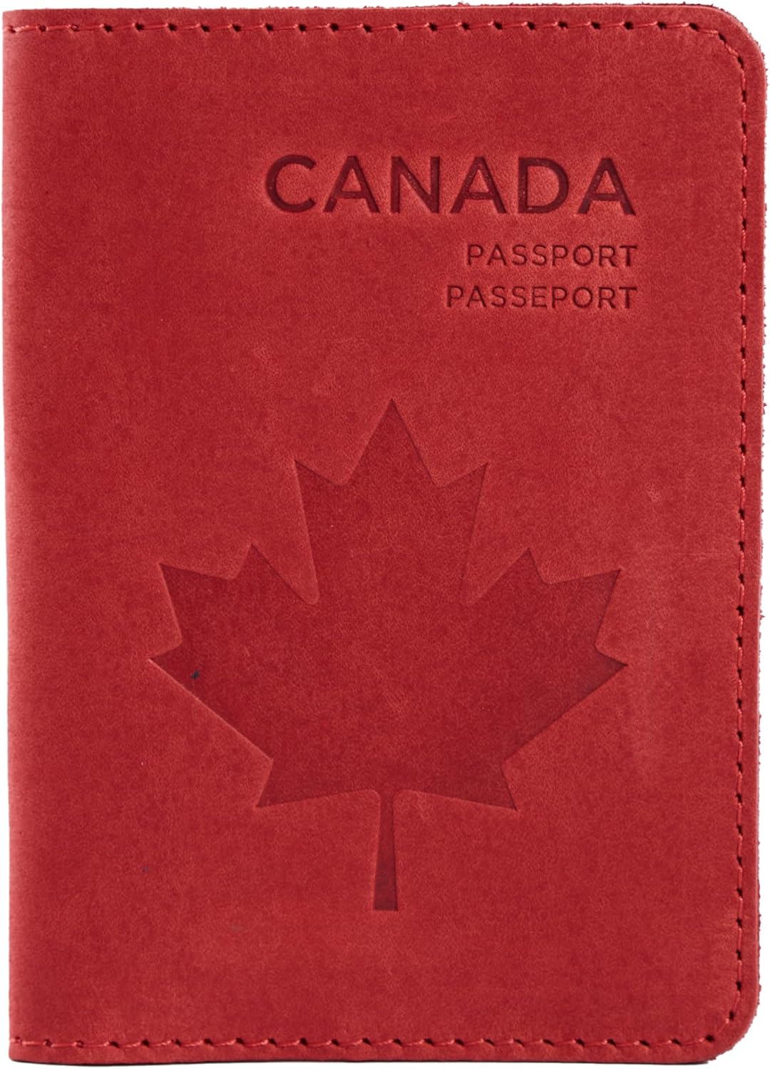 INCARNE Passport Cover - Travel Passport Wallet - Leather Passport Holder for Men Women Family with Card Slots & Note Compartmen - Sleeve Protector - Genuine Leather - Vintage Red