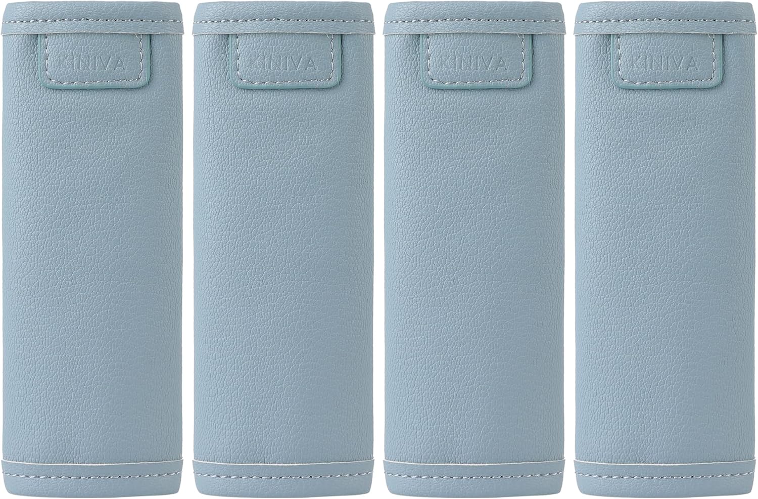 KINIVA 4 Pack Set Vegan Leather Luggage Handle Wraps, Blue, 5.7x6.1 Inch, Travel Accessory