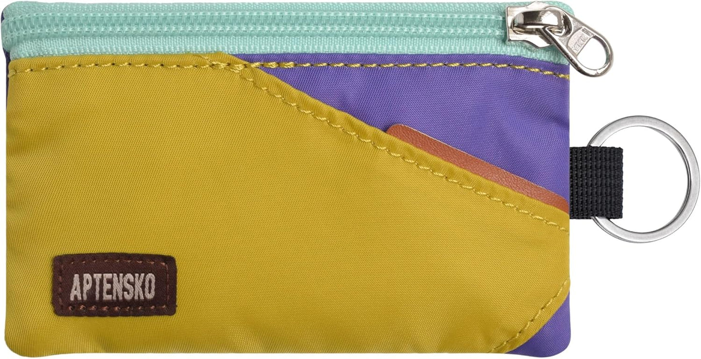 RFID Travel Wallet with Adjustable Lanyard-Zipper Small Wallet with ID Card Holder, Keychain for
