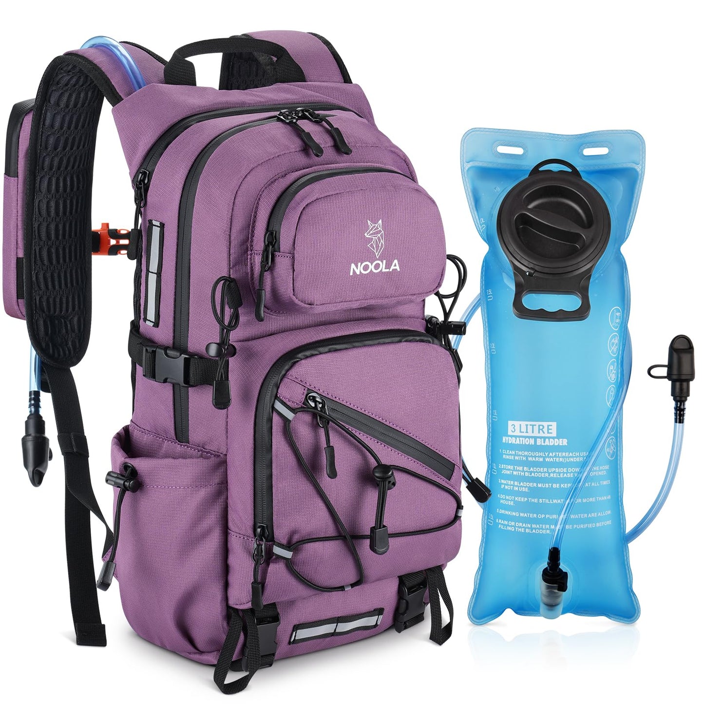 NOOLA Hydration Hiking Backpack with 3L Water Bladder - 25L Water Backpack for Cycling, Running