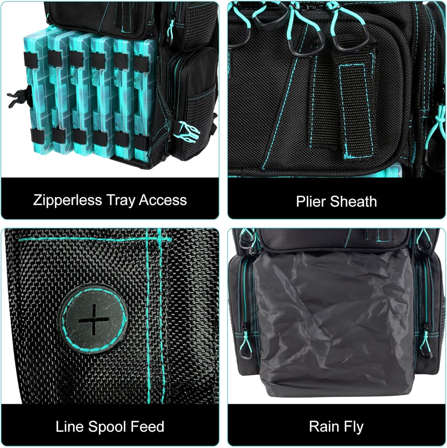 Evolution Fishing Drift Series Tackle Backpack – 3600, Outdoor Rucksack w/ 6 Fishing Tackle Trays