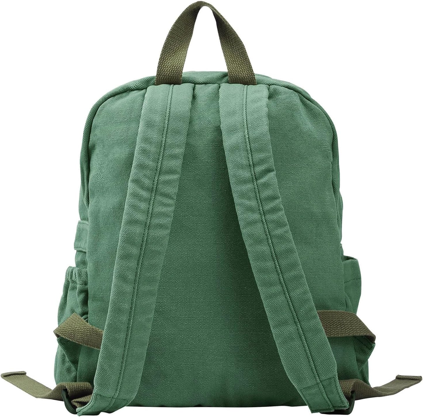 Phaoullzon Medium Canvas Laptop Backpack for Women, Girls Vintage Travel Daypack, Emerald green