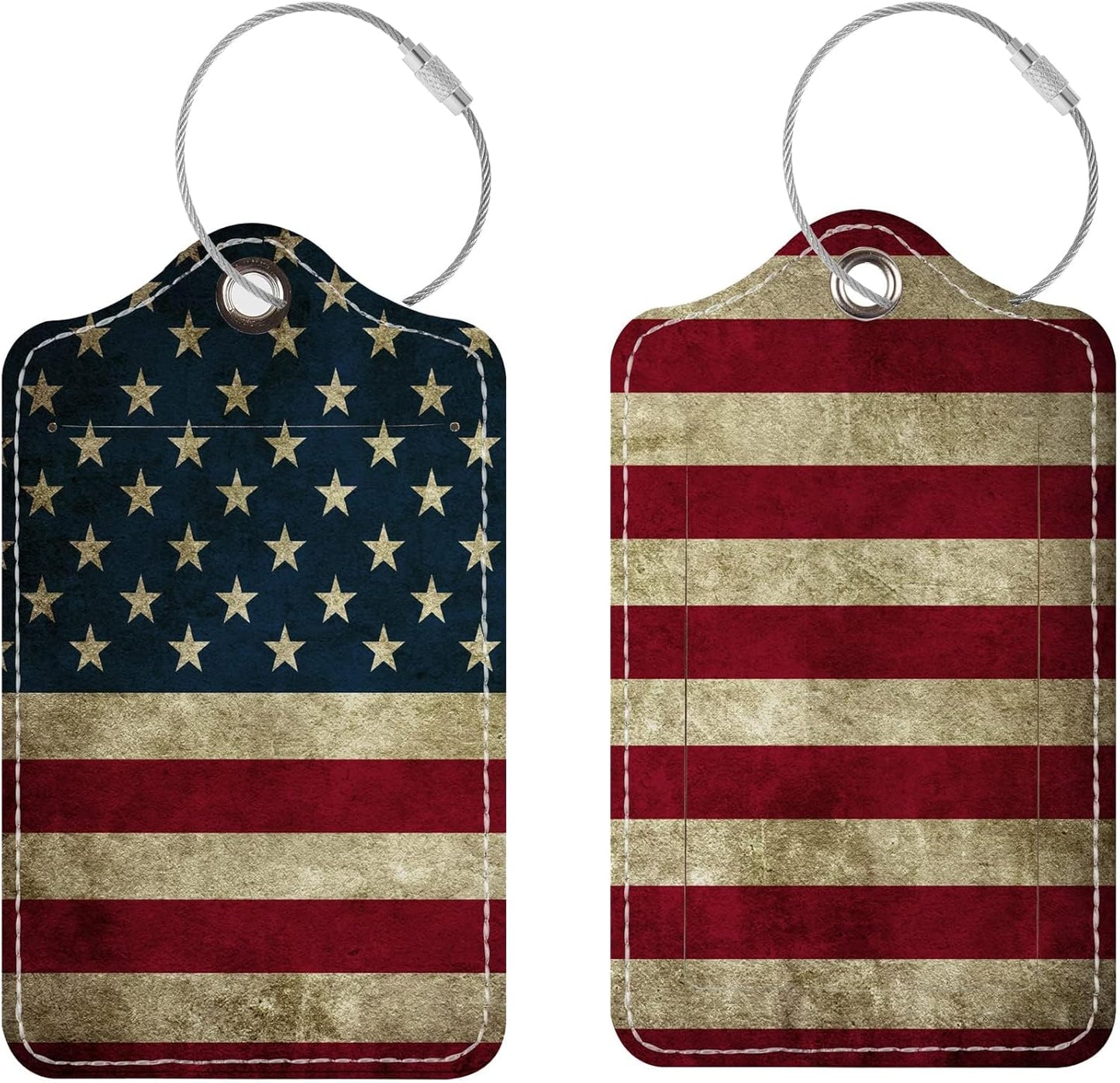 Luggage Tags for Suitcases, 2 Pack Cute PU Leather Suitcase Tag Identifiers TSA Approved with Stainless Steel Loop and Address Card for Baggage Tag for Cruise Airport Travel Essentials by Chelmon