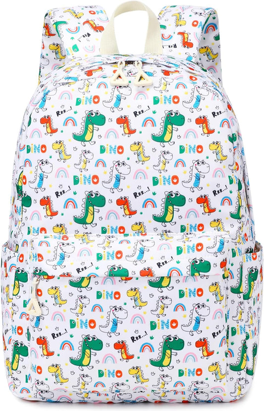 Backpack For Girls Elementary School Bookbag Durable Kid's Backpack Lightweight Travel Daypack (White)
