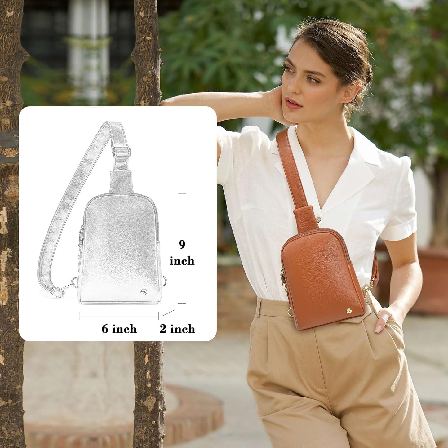 INICAT Travel Small Sling Bag Faux Leather Crossbody Bags Women Cross Body Bag Purses for Woman