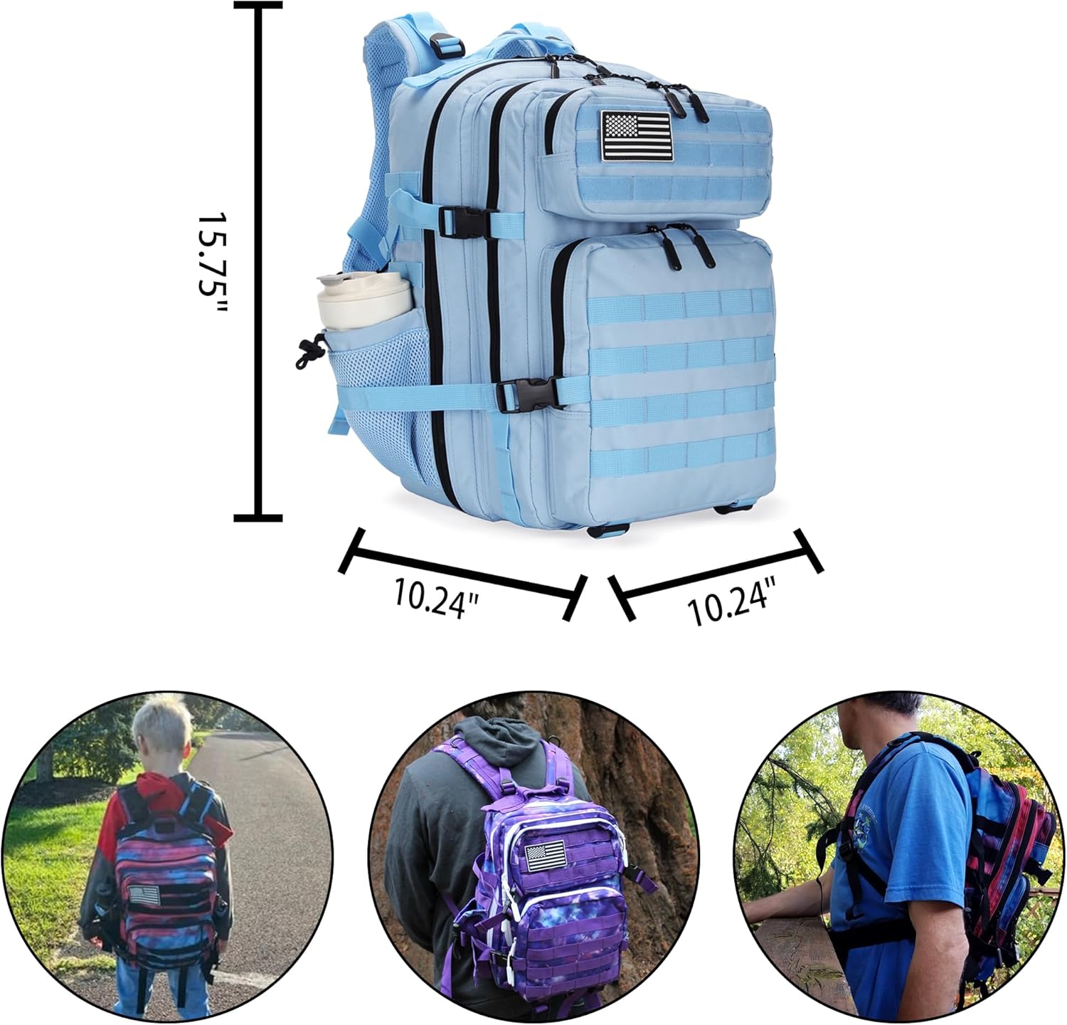 25L Tactical Military Backpack Small Travel Backpack for Men and Women Assault Pack Bug Out Bag