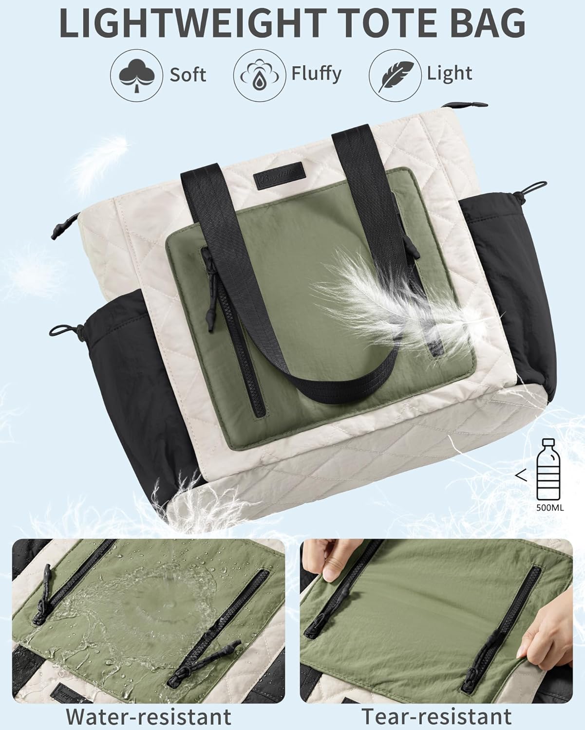Puffer Tote Bag for Women, Lightweight Puffy Work Laptop Handbag Teacher Nurse Quilted Shoulder School Daily Travel Gym Bags