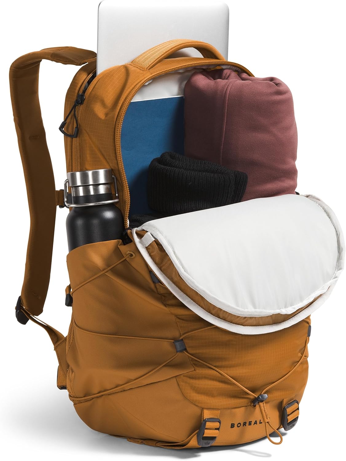 The North Face Borealis Commuter Laptop Backpack | Water Repellent Finish, 16" Laptop Sleeve, Large Main Compartment for Everyday Carry, Timber Tan/TNF Black, One Size