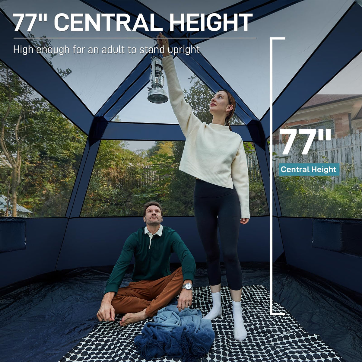 EVER ADVANCED Blackout 6 Person Camping Tent, Instant Cabin Tent for Family with Vestibule and