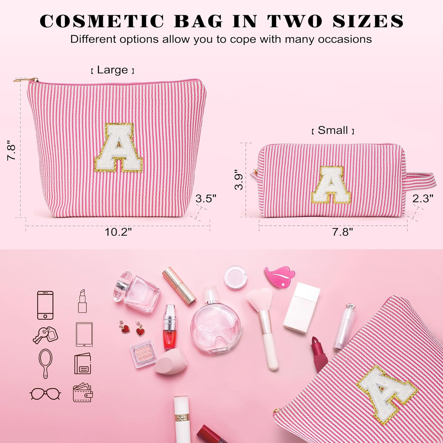 Beach Bags for Women Girl - Summer Beach Toiletry Makeup Bag, Travel Gifts for Her, Summer Makeup