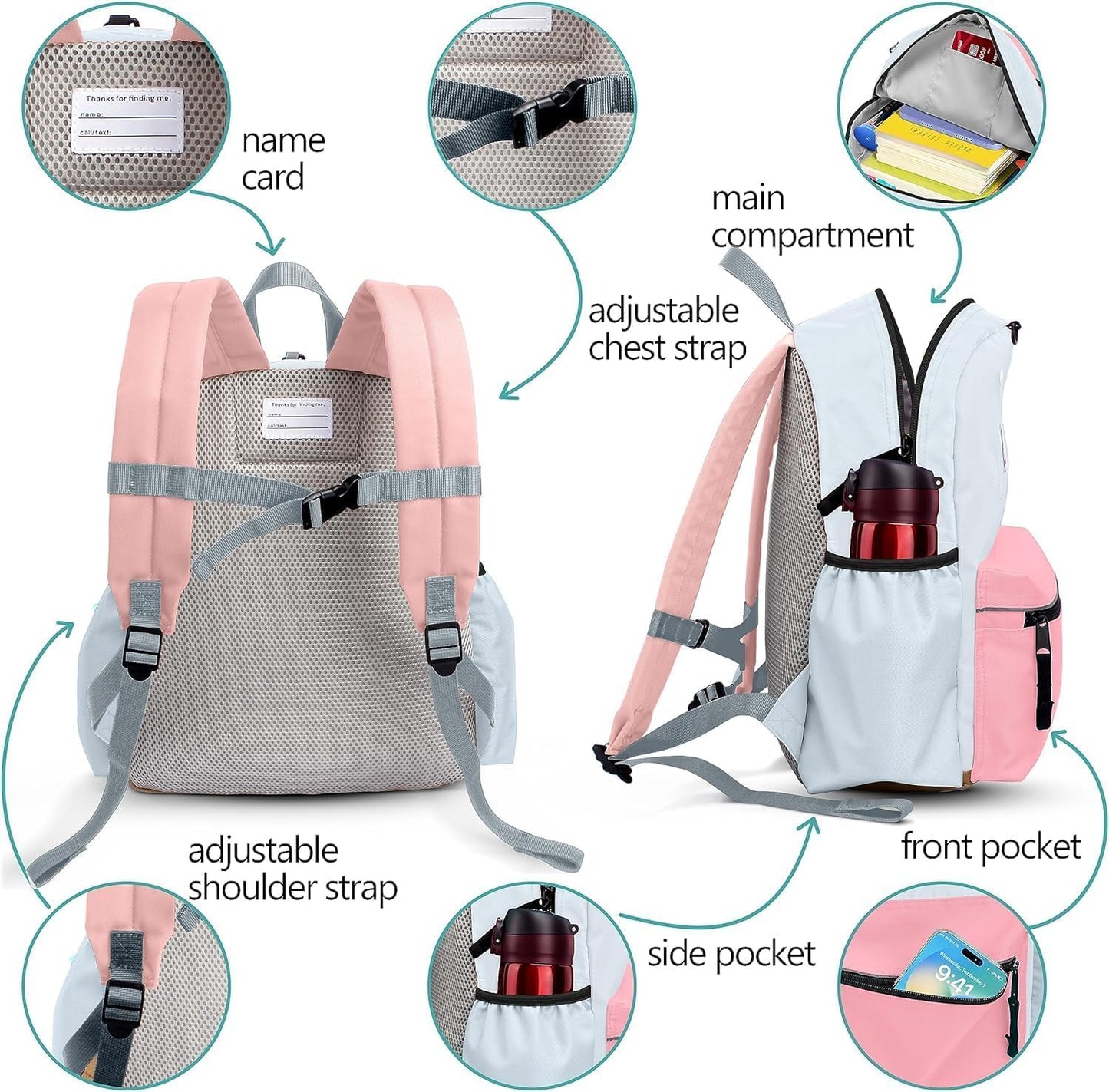 Kids' Backpacks for Girls & Boys - Kindergarten to Elementary School, 15" H, Ages 6-9