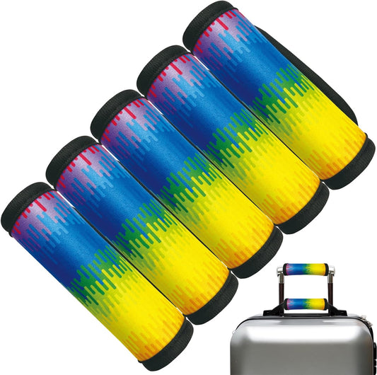 5 Pack Luggage Handle Wrap, Cute Luggage Tap Identifiers for Cruise Travel, Suitcase Tags Travel Accessories for Airplane Flying, Rainbow