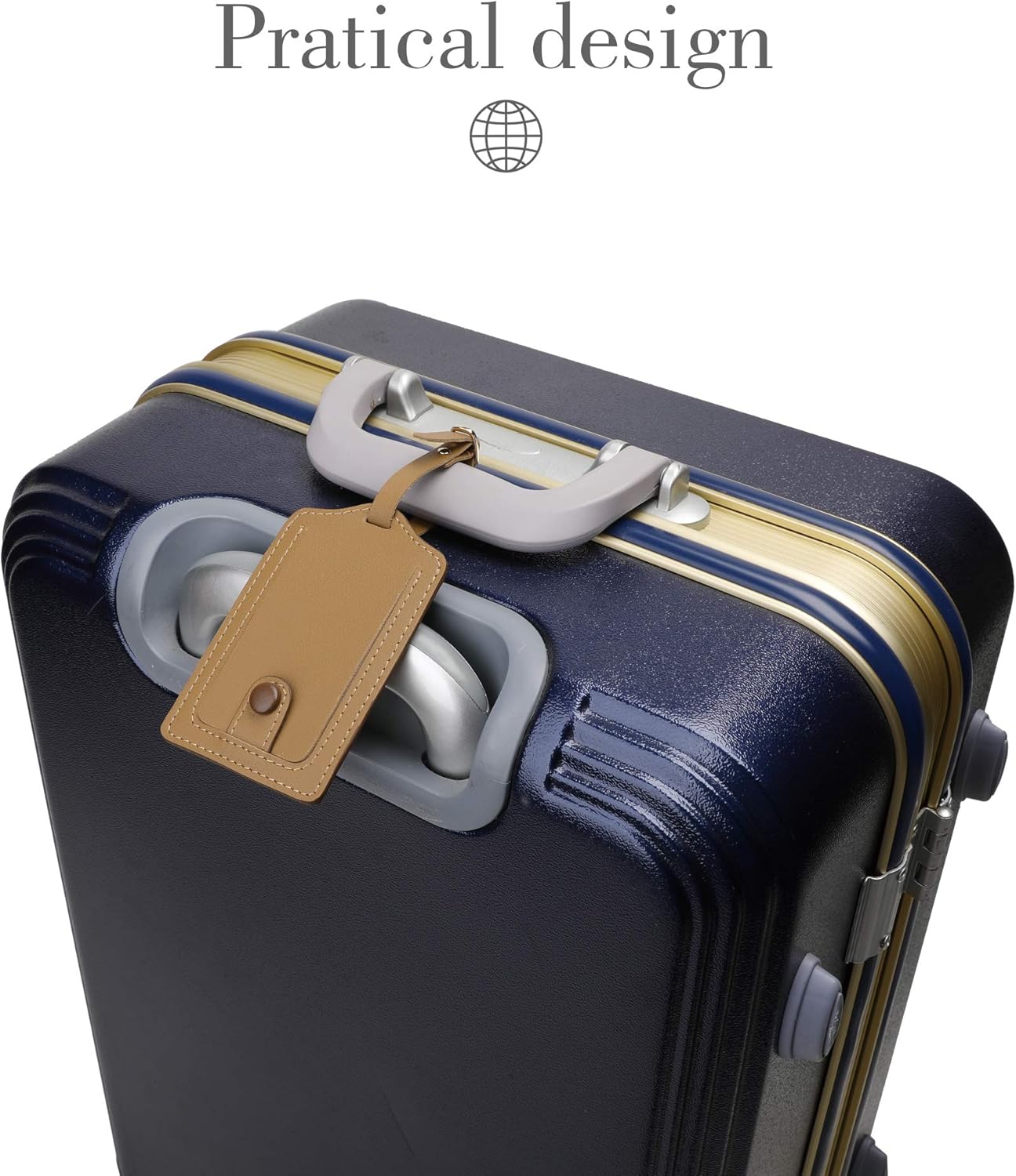Jagucho Leather Luggage Tags for Men Women-Luggage Tags for Suitcases-Baggage Bag Tag Suitcase Labels ID Tags with Full Back Privacy Cover for Carnival Cruise Ships, Travel Tags