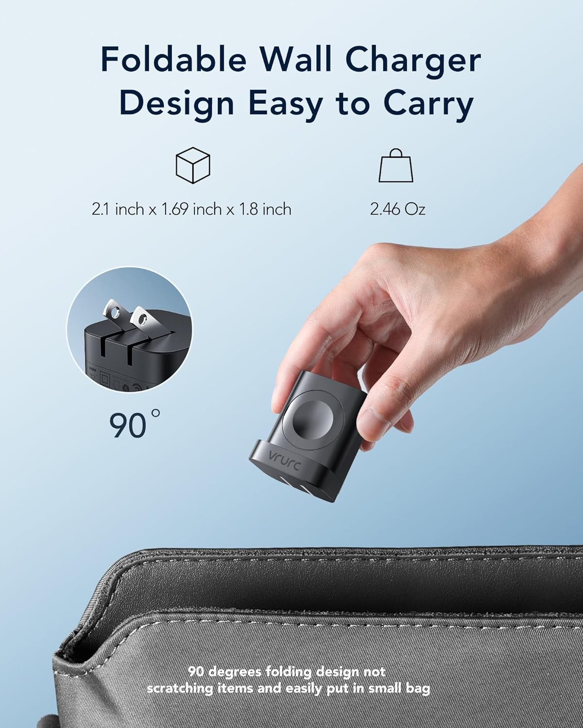 VRURC for Apple Watch Charger, Wireless Magnetic Portable iWatch Charger, PD 20W 3-in-1 Travel Fast Charging Block for iWatch Ultra/SE/11/10/9/8/7/6/5/4, iPhone 17/16/15/14/13,Android-Black