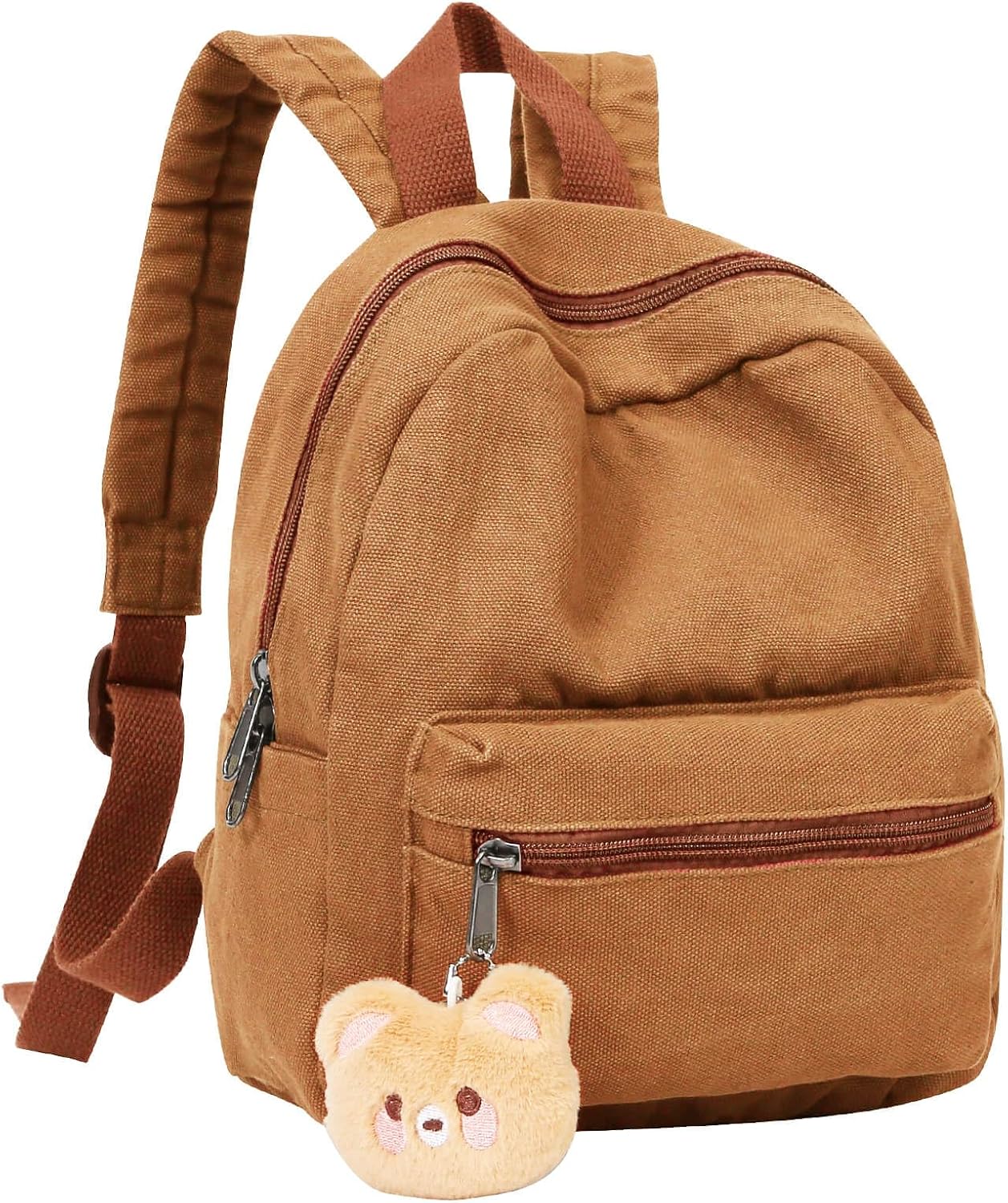 Phaoullzon Teen Girls Mini Backpack Purse Kids Canvas Small Tiny Cute Bag,Dark Orange