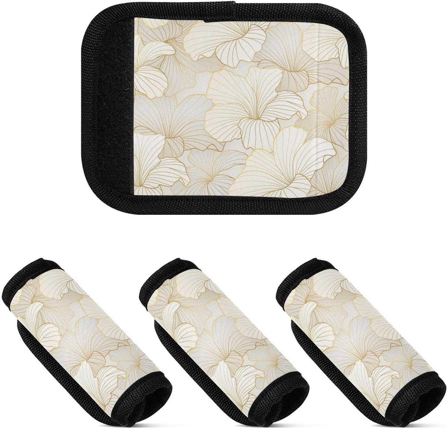 Gradient Golden Linear 4 Pack Luggage Handle Wraps Covers for Suitcase Identifiers Bag Tags Travel Accessories