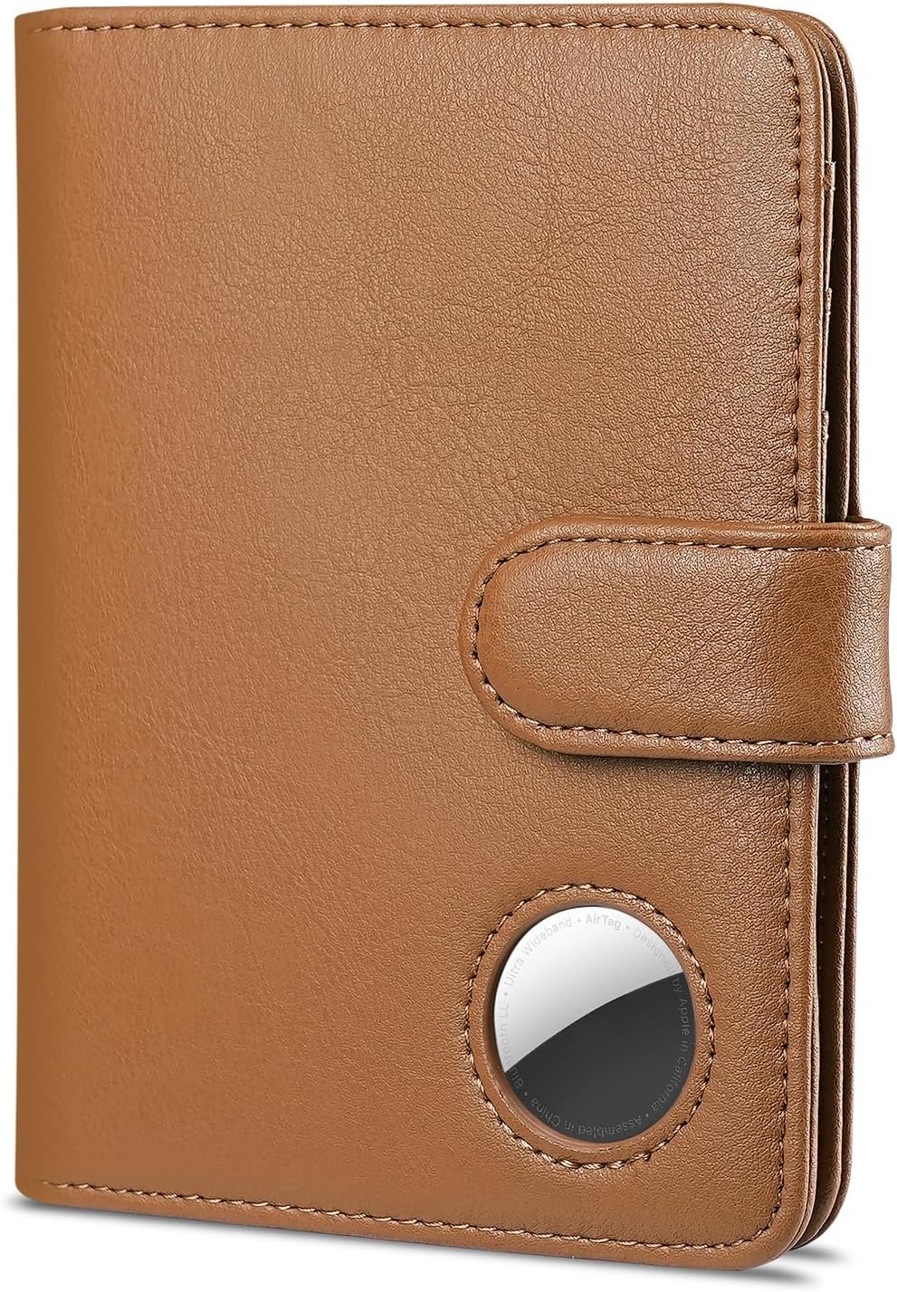 Passport Holder for Travel with AirTag Holder- Leather RFID Blocking Travel accessories with 5