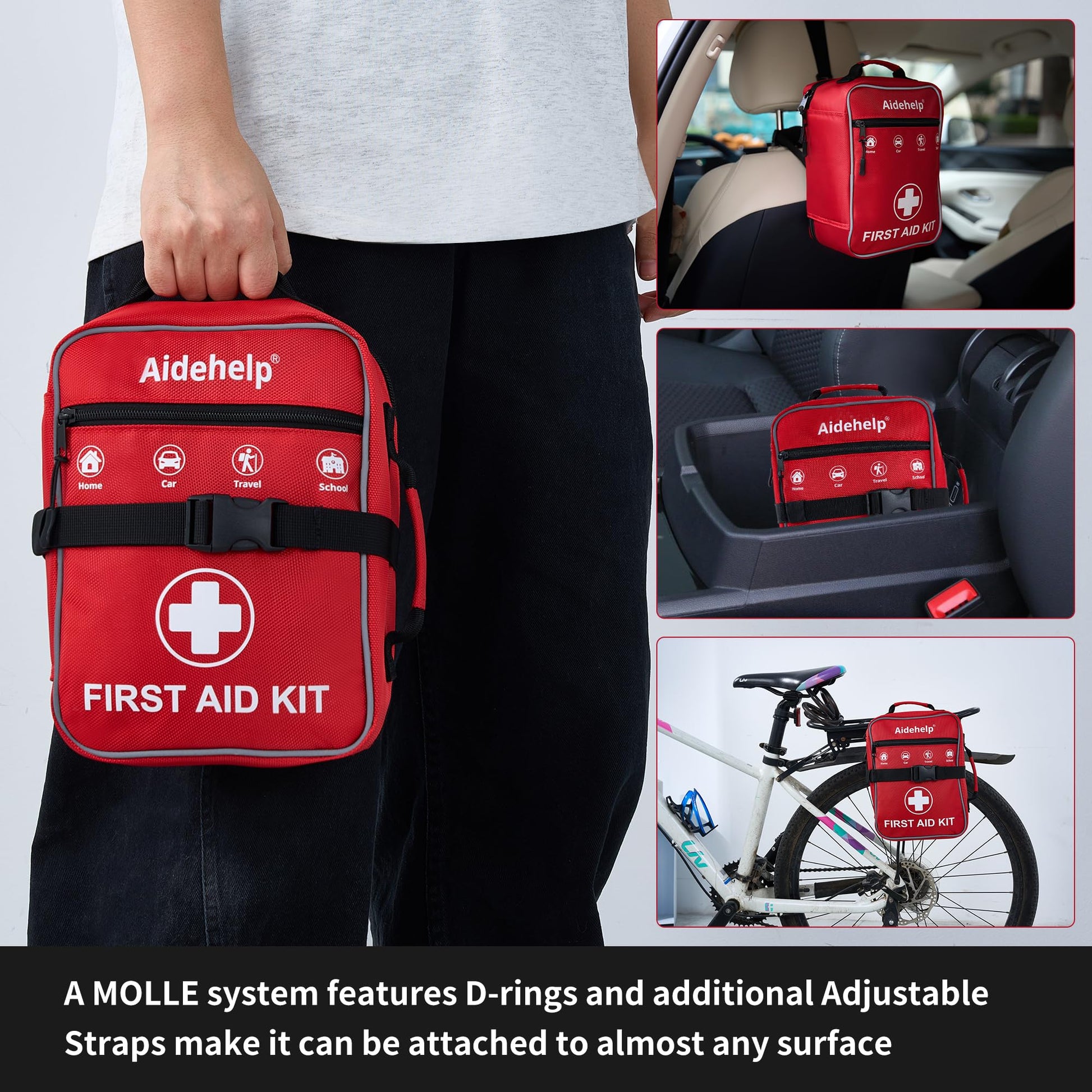 520 Pieces Premium First Aid Kit - Large Emergency Medical Kit for Survival, Car, Home, Travel