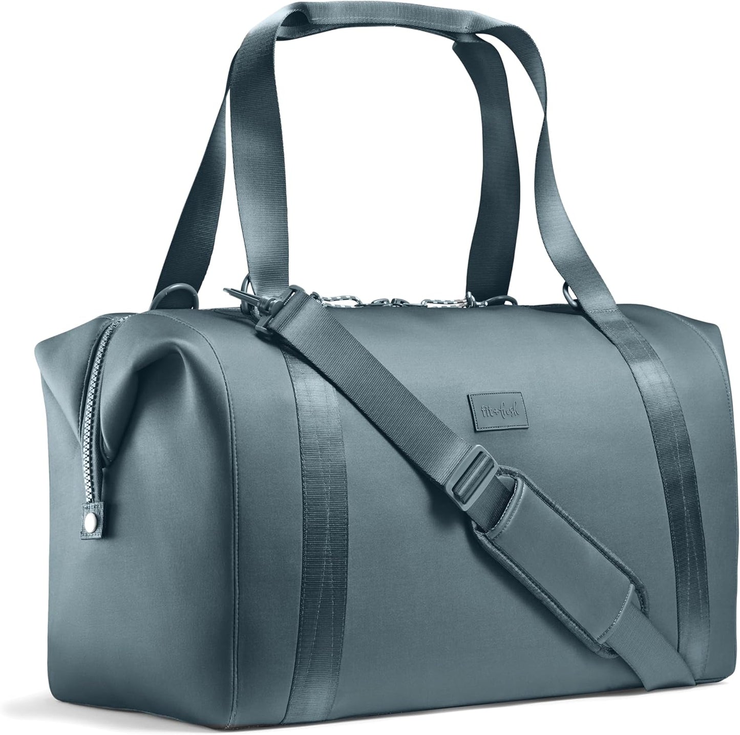 Fit & Fresh Premium Neoprene Weekender Bag With Trolley Sleeve - Large Overnight, Carry-on, Duffel, Gym, and Hospital Bag for Labor & Delivery