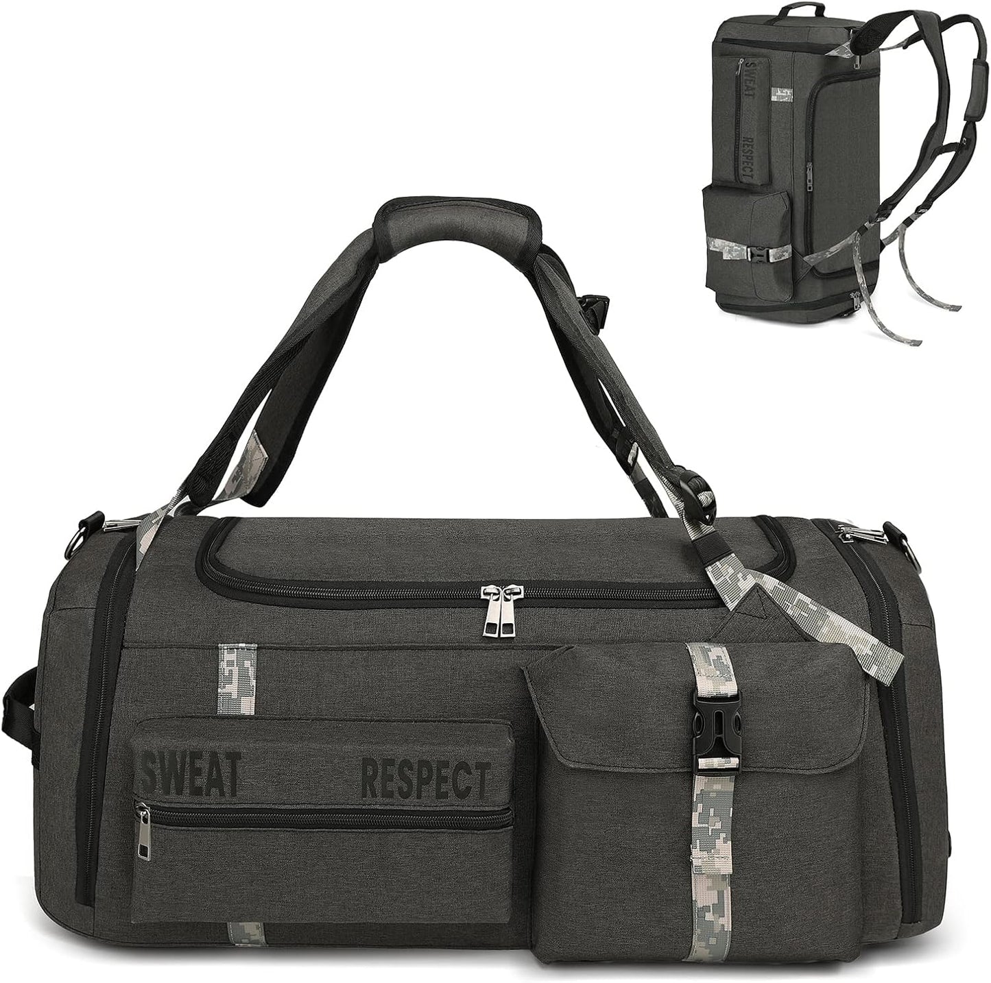 Gym Bags for Men Gym Duffle Bag Backpack 3-Way Sports Duffel Bags for Men with Shoe Compartment &
