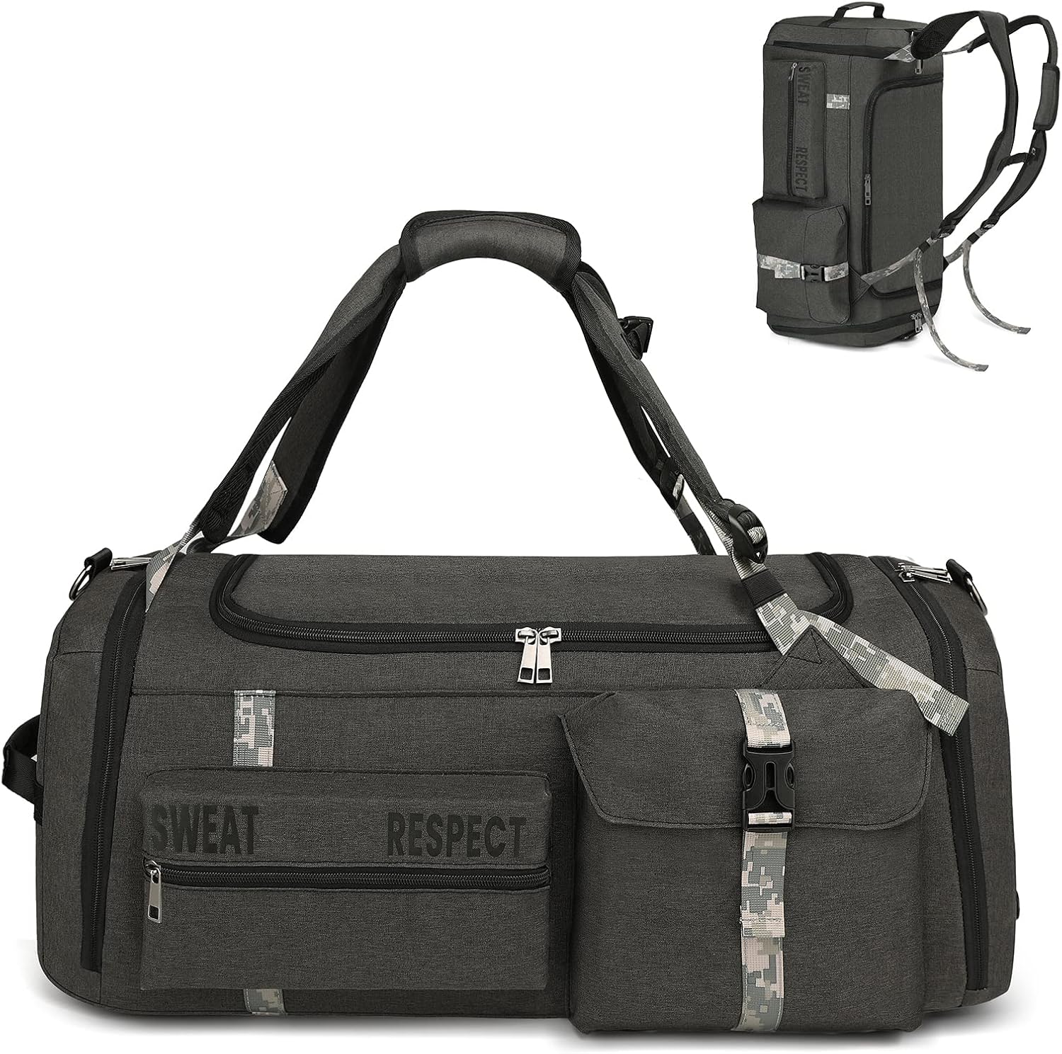 Gym Bags for Men Gym Duffle Bag Backpack 3-Way Sports Duffel Bags for Men with Shoe Compartment &