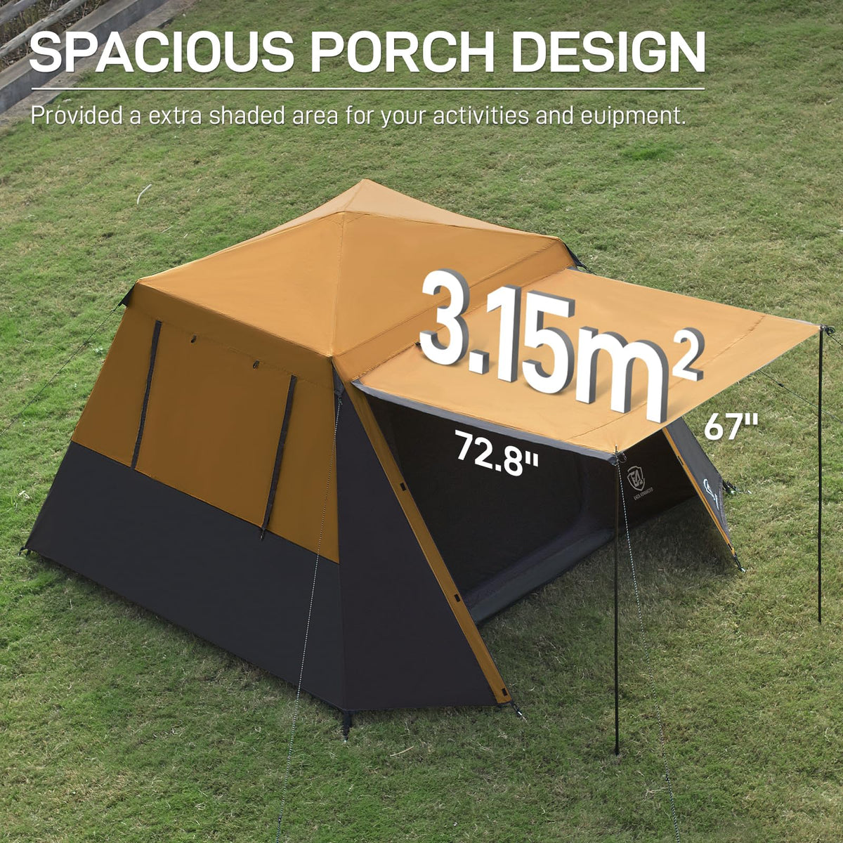 EVER ADVANCED Blackout 6 Person Camping Tent, Instant Cabin Tent for Family with Vestibule and
